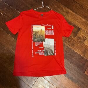 Men's Shein Past and Present Red Tee Sz Small
